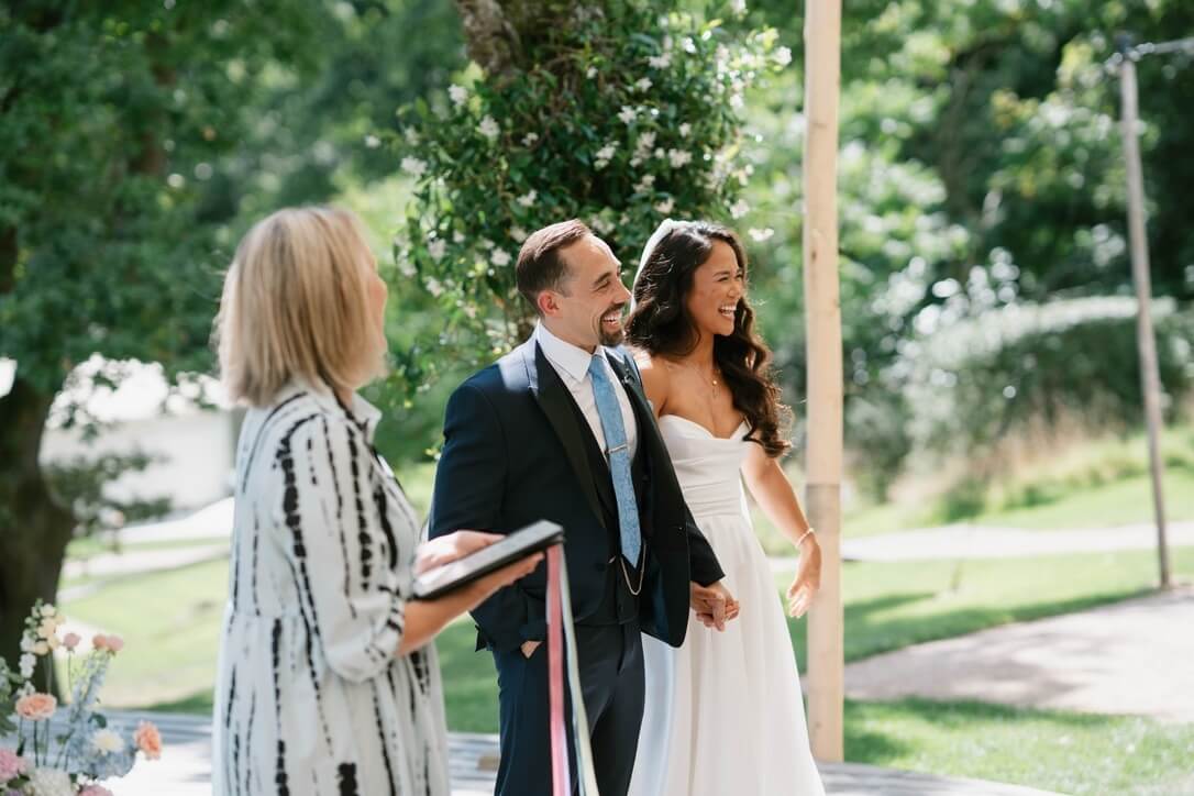 Hapy couple during a celebrant led wedding